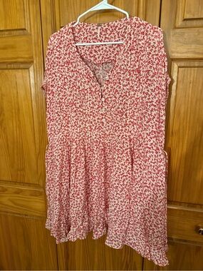 Free People Red Floral Mini Dress